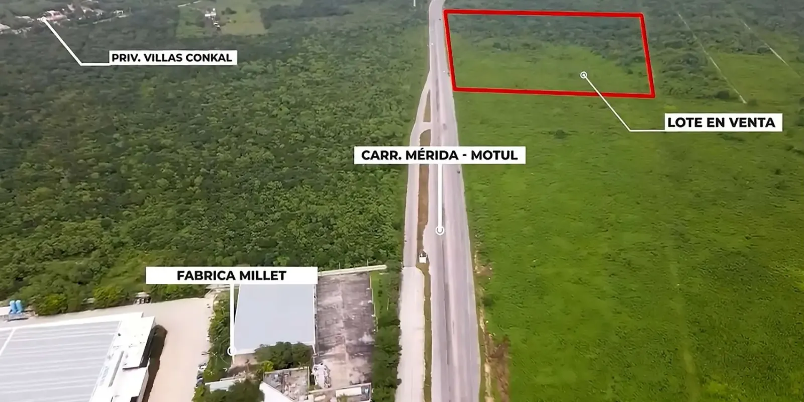 Terreno con frente a la carretera Motul-Conkal, en Yucatán